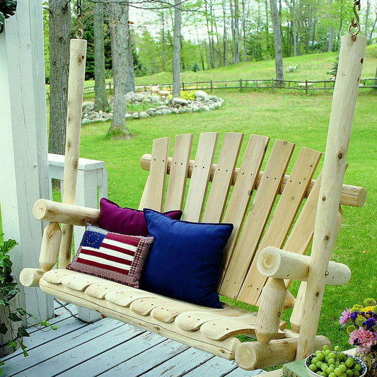 Cedar Log 4ft Porch Swing