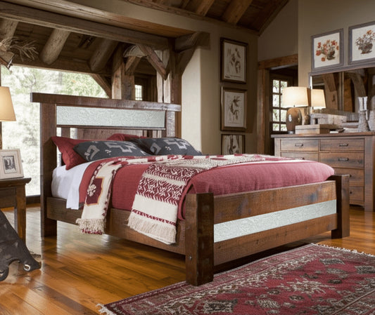 Western Frontier Highland Leather Panel Bed