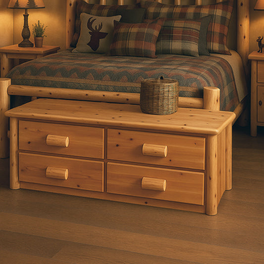 True North Timber Cedar Log 4 Drawer Blanket Chest