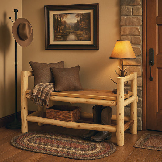 True North Timber Log Boot Bench