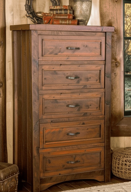 Timber Tradition Barnwood 5 Drawer Chest