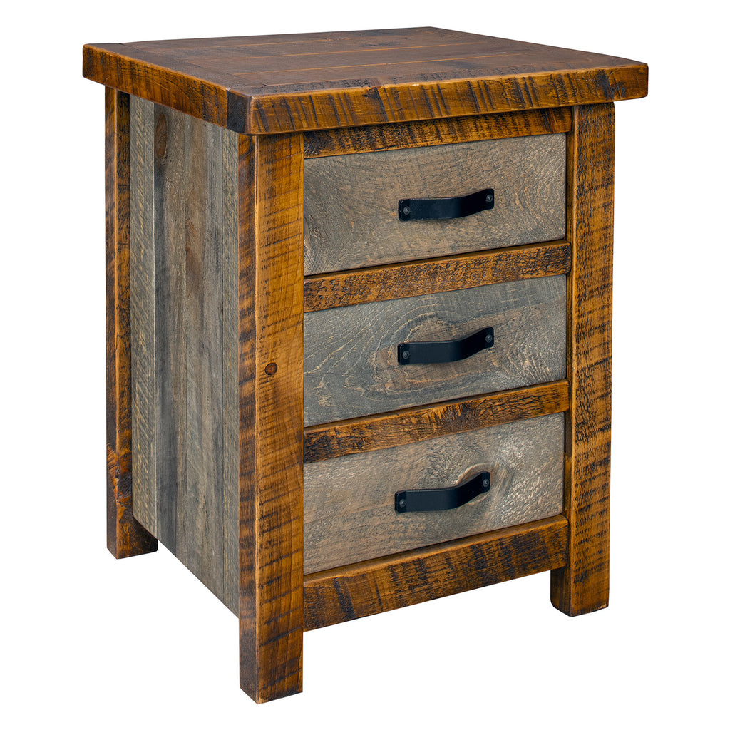 Sawmill Rough Sawn 3 Drawer Nightstand