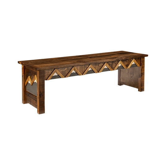 Rectangular rustic table with unique centerpiece