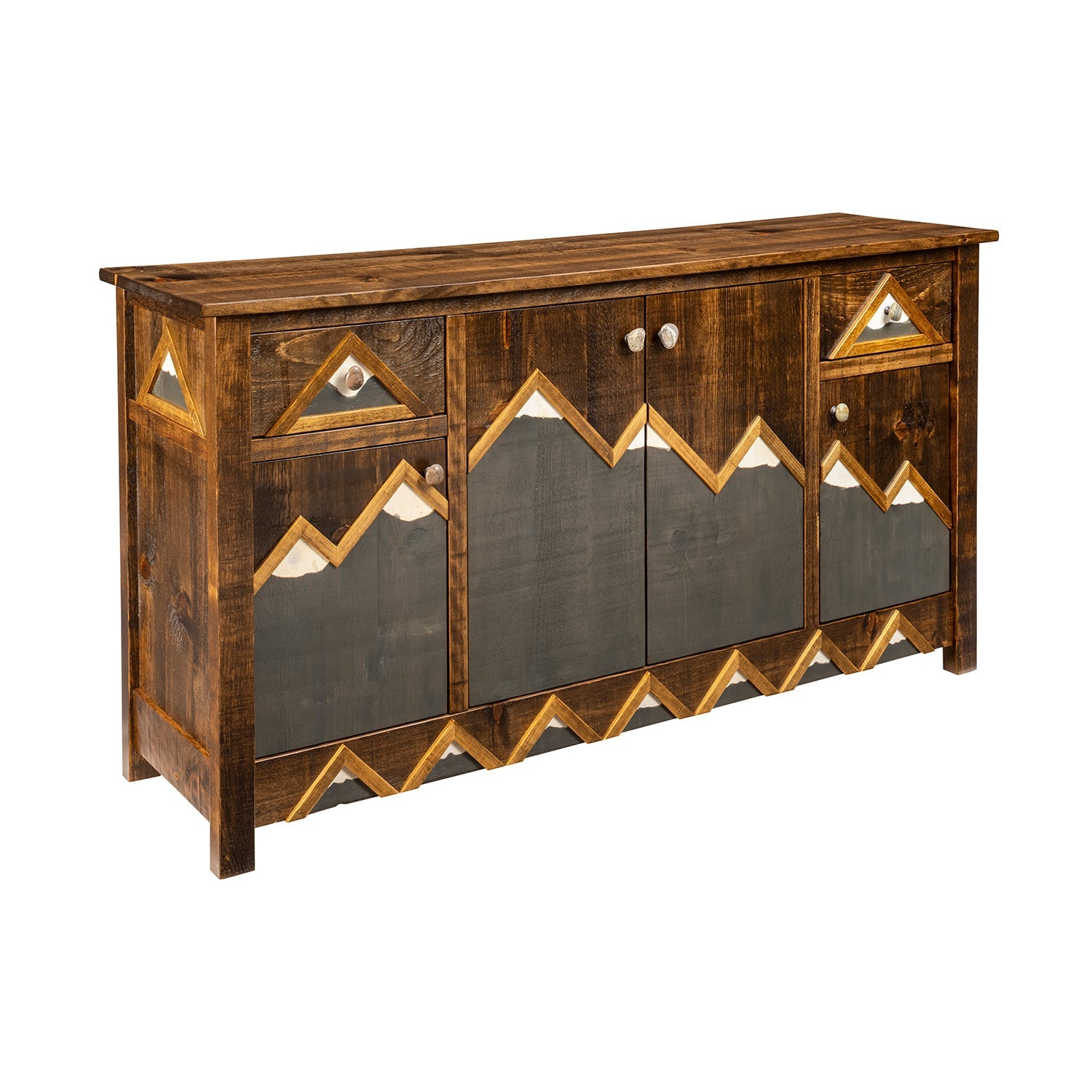 Handcrafted rustic TV stand made from wood