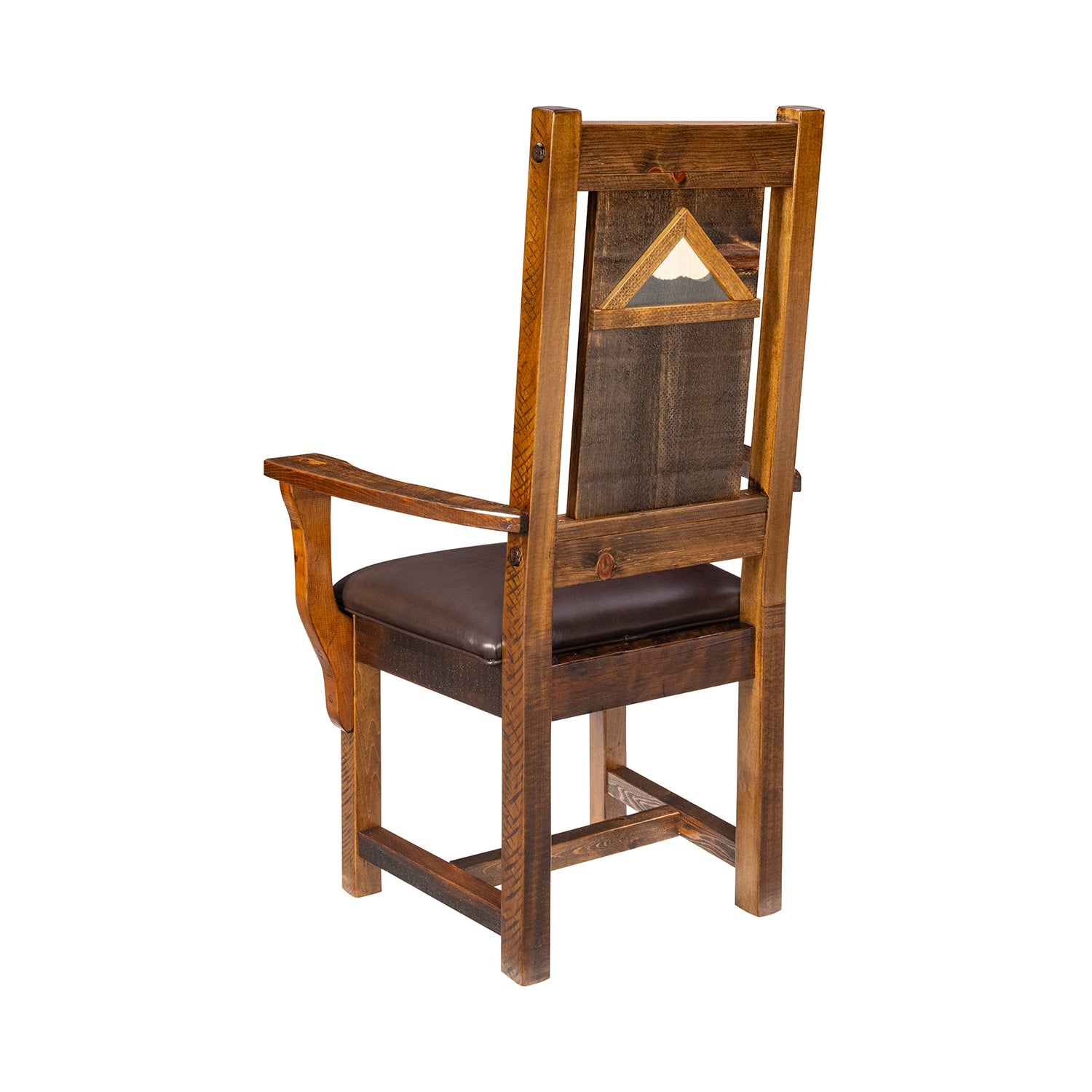 Handcrafted rustic wooden chair with natural finish