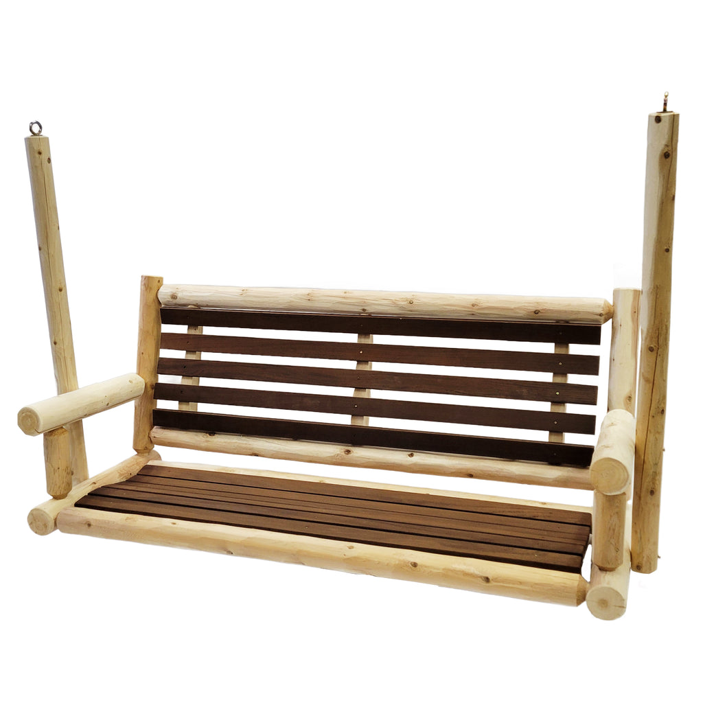 ThermaFusion Cedar Log 5 Foot Porch Swing