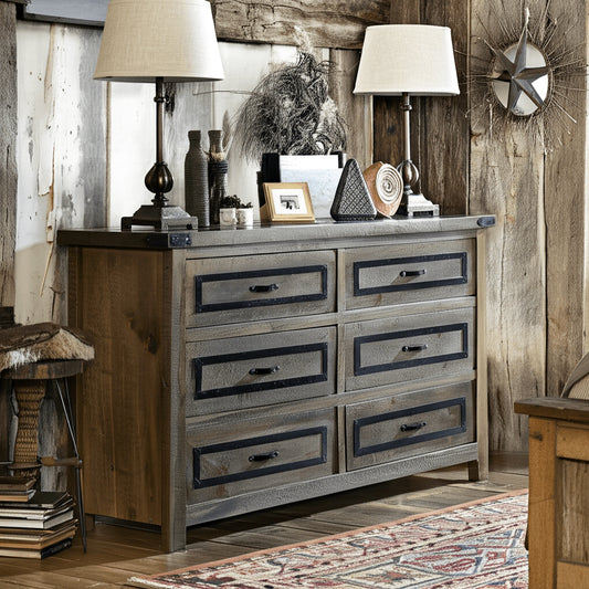 Pioneer Pine 6 Drawer Dresser