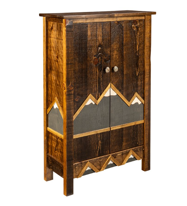 Handcrafted rustic wood dresser with natural finish