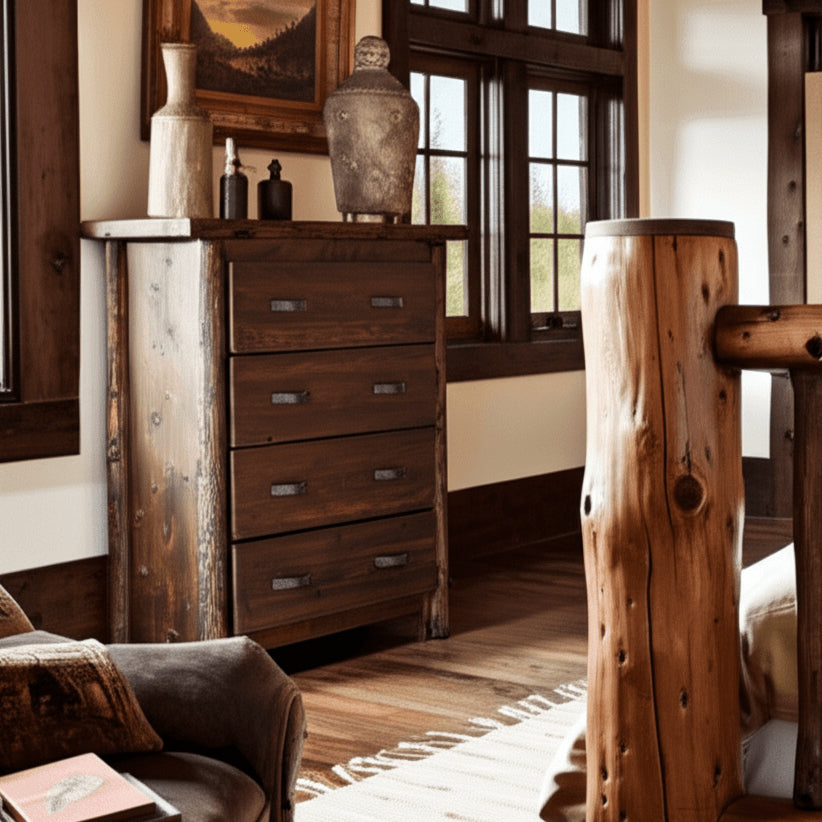 Log Chest Heritage Hollow 4 Drawer Log Chest – Real Rustic Furniture