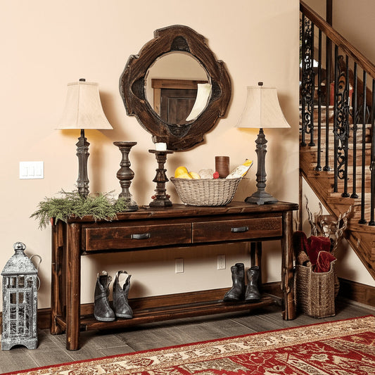 Heritage Hollow Log Sofa Table