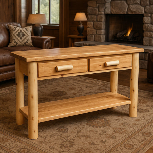True North Timber Cedar 2 Drawer Sofa Table