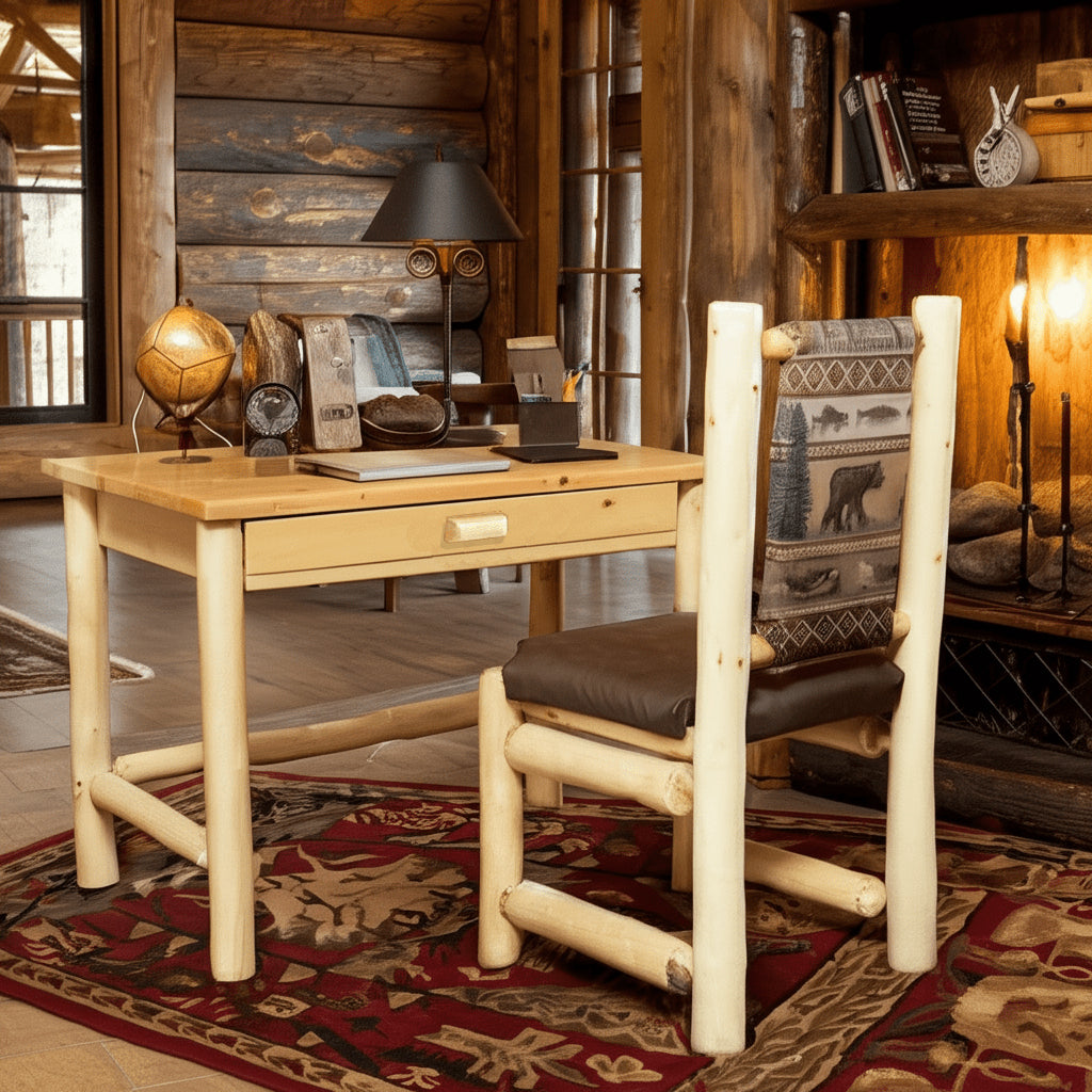 True North Timber Cedar Log Writing Desk – Real Rustic Furniture