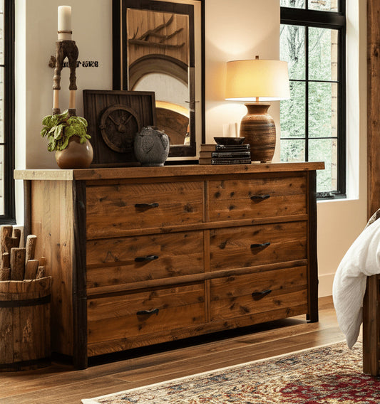 Millcraft Hickory 6 Drawer Dresser