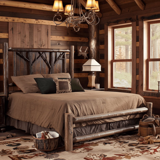 Whispering Grove Log Panel Bed
