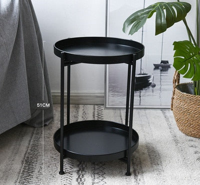 Nordic Simple Iron Double Layer Tea Table - Real Rustic Furniture