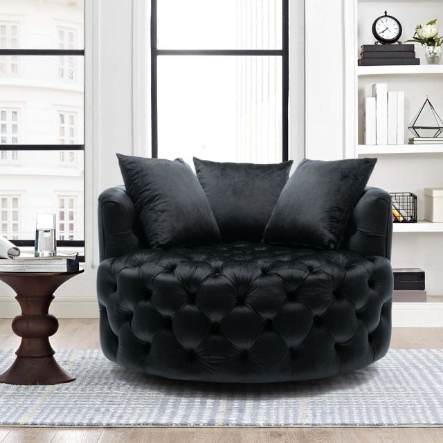 Akili Swivel Barrel Round Chair Velvet - Real Rustic Furniture