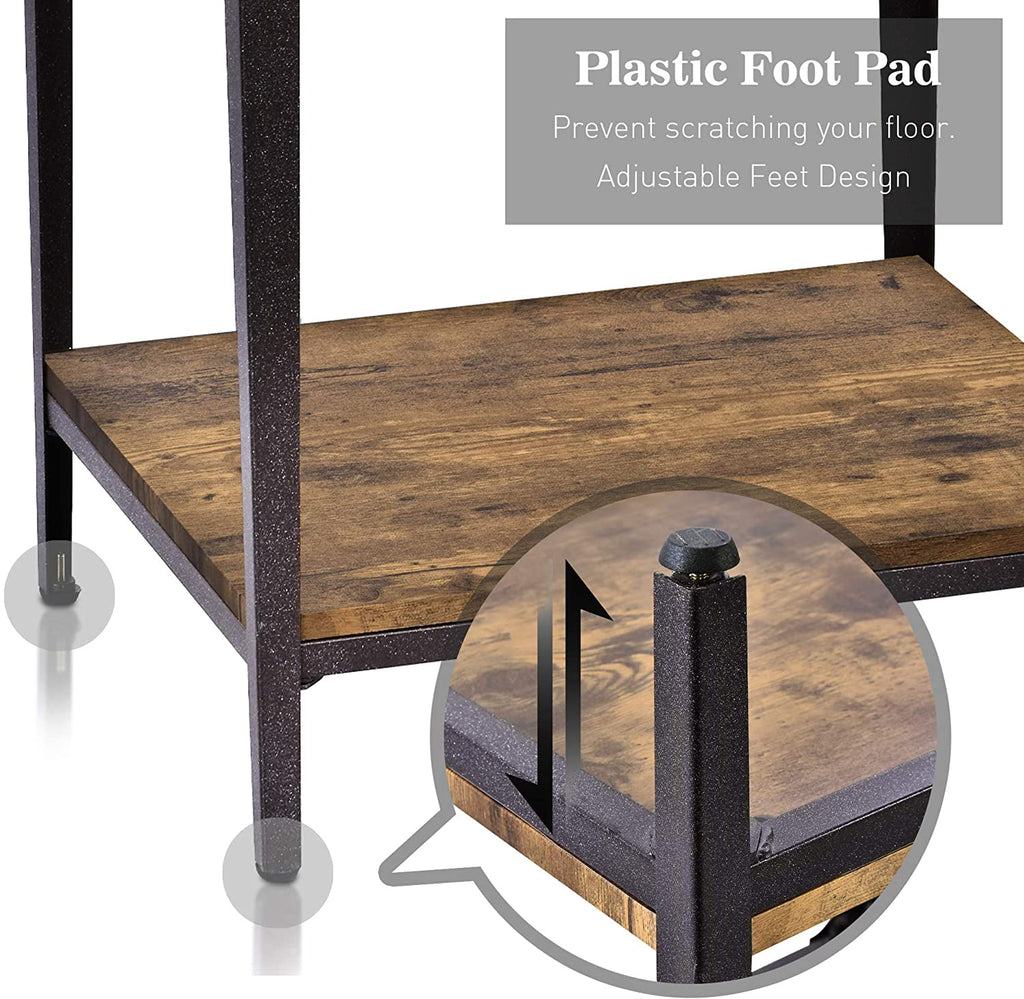 Allewie Rustic End Table with Storage Shelf for Living Room - Real Rustic Furniture