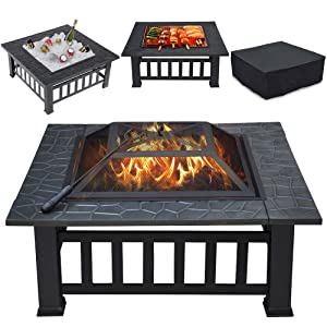 32Inch Large Iron Fire Pit - Real Rustic Furniture